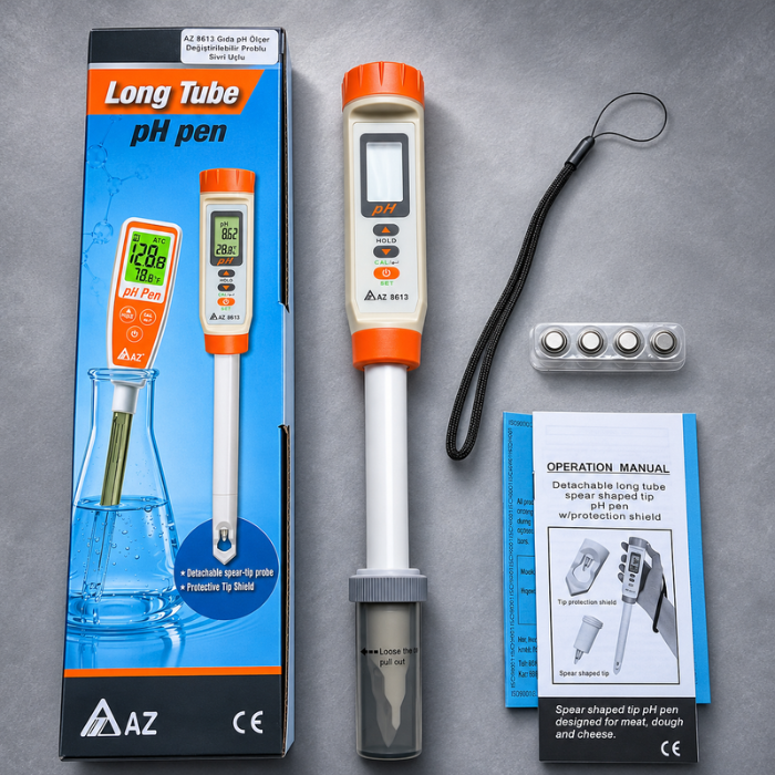 AZ 8613 pH metre kutu içeriği