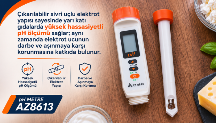 Az 8613 pH metre ile yarı katı gıdaların pH değeri ölçümü