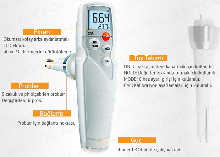 testo 205 gıda ph metresi