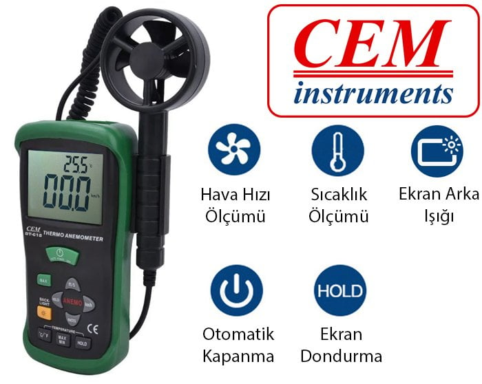 CEM DT 618 Anemometre