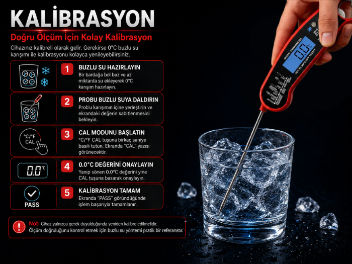 Inno 502 mutfak termometresi kalibrasyon özelliği