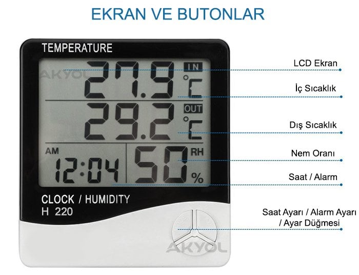 loyka h220 iç dış sıcaklık ölçer