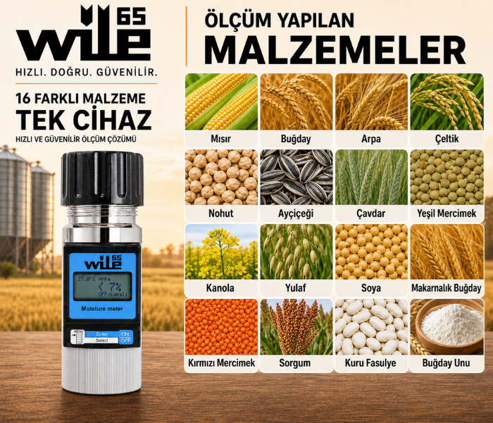 Wile 65 ile ölçülebilen tahıl ve tohum çeşitleri