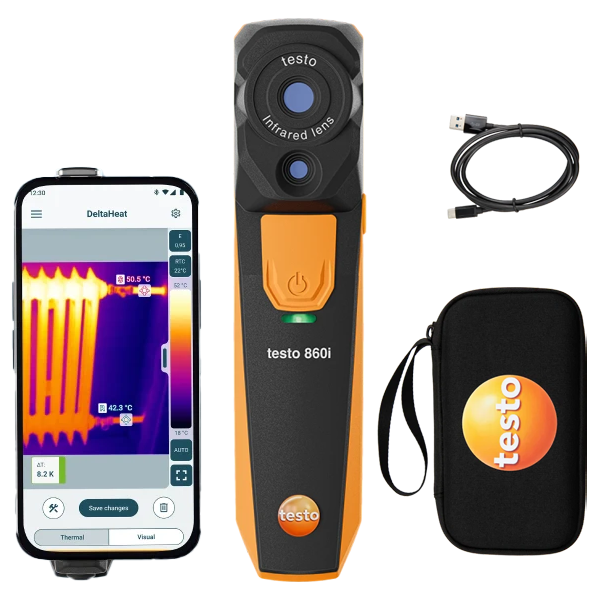 Testo 860İ Akıllı Termal Kamera Sıcaklık ve Su Kaçağı Tespit Cihazı | Çantalı Set