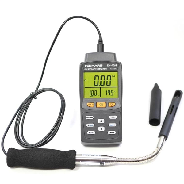 Tenmars TM-4002 Tel Tipi ''Hot Wire'' Sensörlü Hava Hızı Debi Sıcaklık ve Nem Ölçer