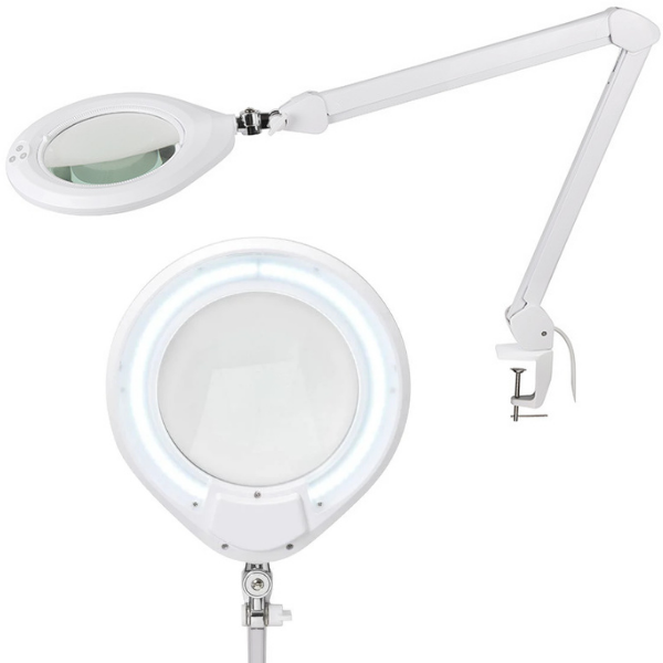 Luma Geniş Mercekli Masaya Bağlanabilir Büyüteç | Ayarlanabilir Led Işığı