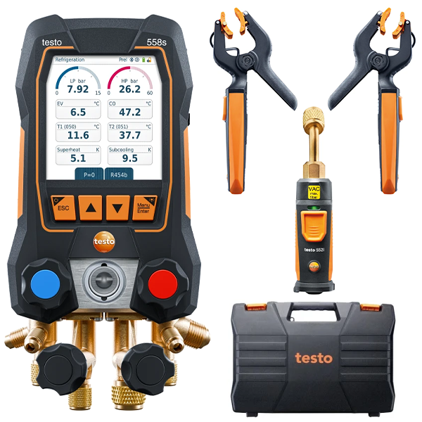 Testo 558S Dokunmatik Ekranlı Akıllı Manifold Vakum Seti