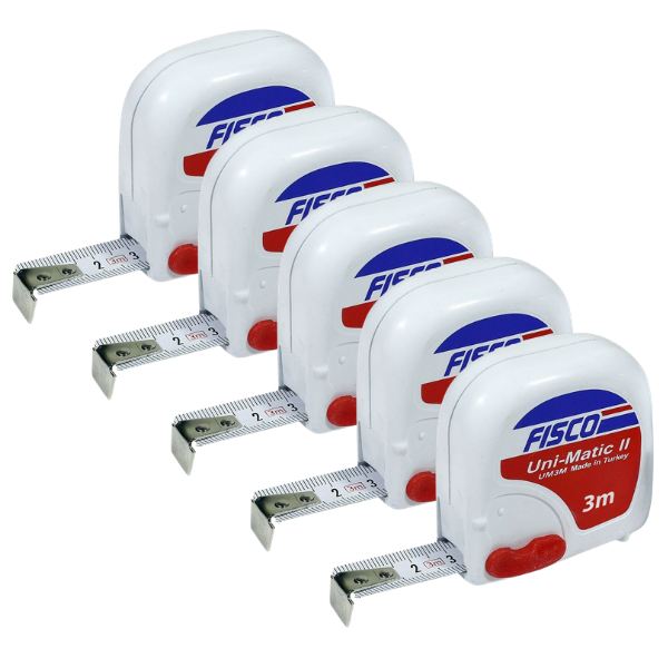 Fisco Uni-Matic II UM3M 3 Metre Şerit Metre  5'li Paket