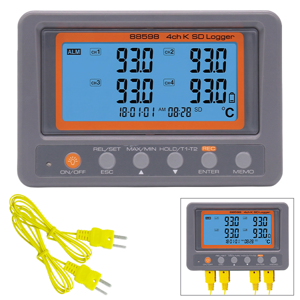 AZ 88598 K Tipi Sıcaklık Kayıt Cihazı 4 Kanallı Datalogger