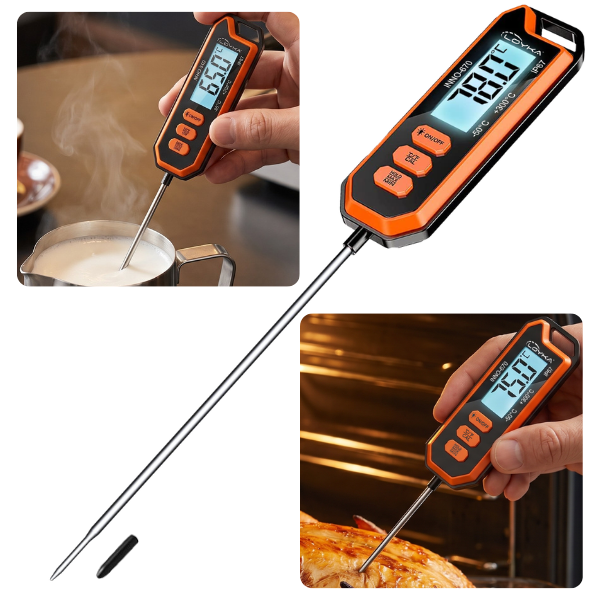 Loyka INNO-670 Su Geçirmez Saplamalı Dijital Gıda Termometresi 300°C | IP67
