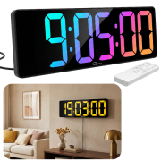DİJİ150 RGB Renkli Büyük Ekranlı Dijital Saat | Uzaktan Kumandalı