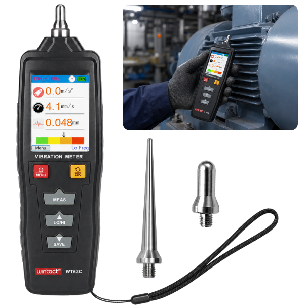 Wintact WT63C Renkli Ekranlı Vibrasyon Ölçüm Cihazı