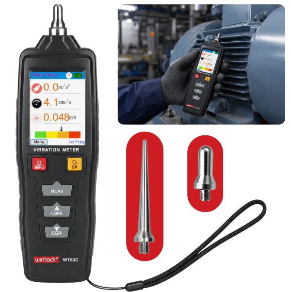 Wintact WT63C Renkli Ekranlı Vibrasyon Ölçüm Cihazı