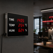 Huato TimeSense-18 Büyük LED Ekranlı Dijital Saat, Sıcaklık ve Nem Göstergesi