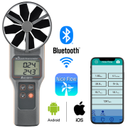 AZ 89191 Bluetoothlu Anemometre | 10 cm Pervane, Hava Hızı, Debi, CO₂, Nem ve Sıcaklık