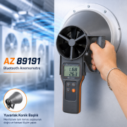 AZ 89191 Profesyonel Bluetoothlu Anemometre | 2 Adet Hunili Set