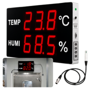 Huato CableSense-50 Kablolu Ekstra Büyük Sıcaklık Nem Göstergesi | 3 m Sensörlü | 12,5 cm Rakam