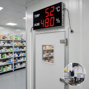 Huato CableSense-50 Kablolu Ekstra Büyük Sıcaklık Nem Göstergesi | 3 m Sensörlü | 12,5 cm Rakam