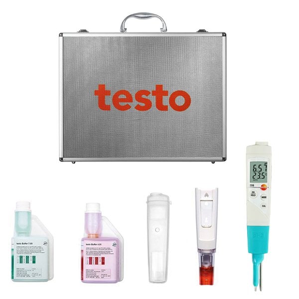 Testo 206 pH2 pH ve Sıcaklık Ölçer (Yarı-Katı Gıda) Çantalı Set